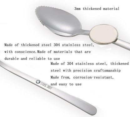 2pcs Stainless Steel Grapefruit Spoons with Serrated Edge, Kitchen Tools for Citrus Fruits, Desserts