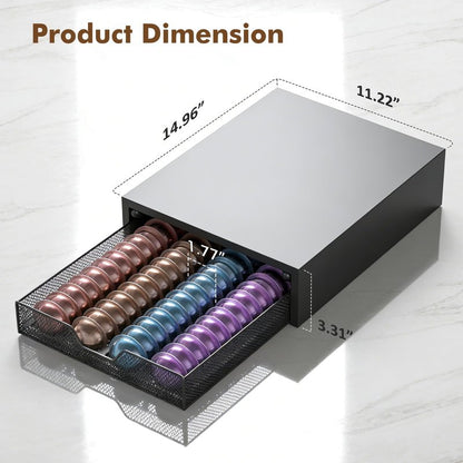 ECOLOVI Nespresso Pods Holder, K Cup Holder, Coffee Pod Holder Organizer Compatible with Nespresso Vertuo Capsules, Holds 60 Small or 40 Large Pods, Black