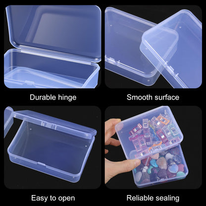 30 Pcs Clear Plastic Containers for Beads, 4.1" L x 3" W x 1" H Bead Containers for Organizing, Hinged Lid Bead Box Organizer Set for Jewelry Crafts & Supplies, Beads Organizers and Storage