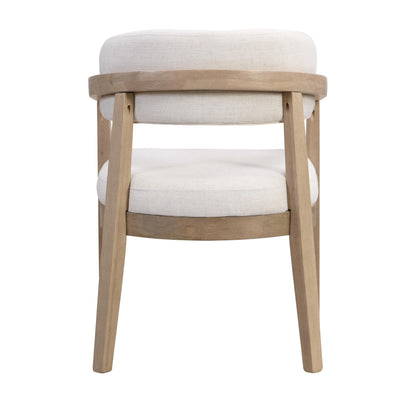 Christopher Knight Home Set of 2 Lanford Fabric Upholstered Dining Chairs, Curved Backrest Kitchen Side Chair, Soft Padded Seat&Back Cushion, Solid Wood Armchair, Ergonomic Extra Seat,Beige+Light Ash