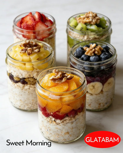 16 OZ 4Pack, Jars(4-2) Overnight Oats Jars with Lids, Glass Meal Prep Containers, Airtight Mason Jars for Breakfast