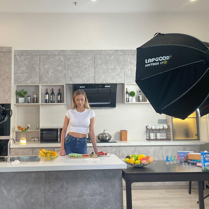 Godox MS300V 300W Studio Strobe Light Kit,2.4G Bowens Mount Photography Light with CF80 Quick Installation Softbox,Stainless Steel Light Stand,5-in-1 Light Reflector for Studio Photography Lighting
