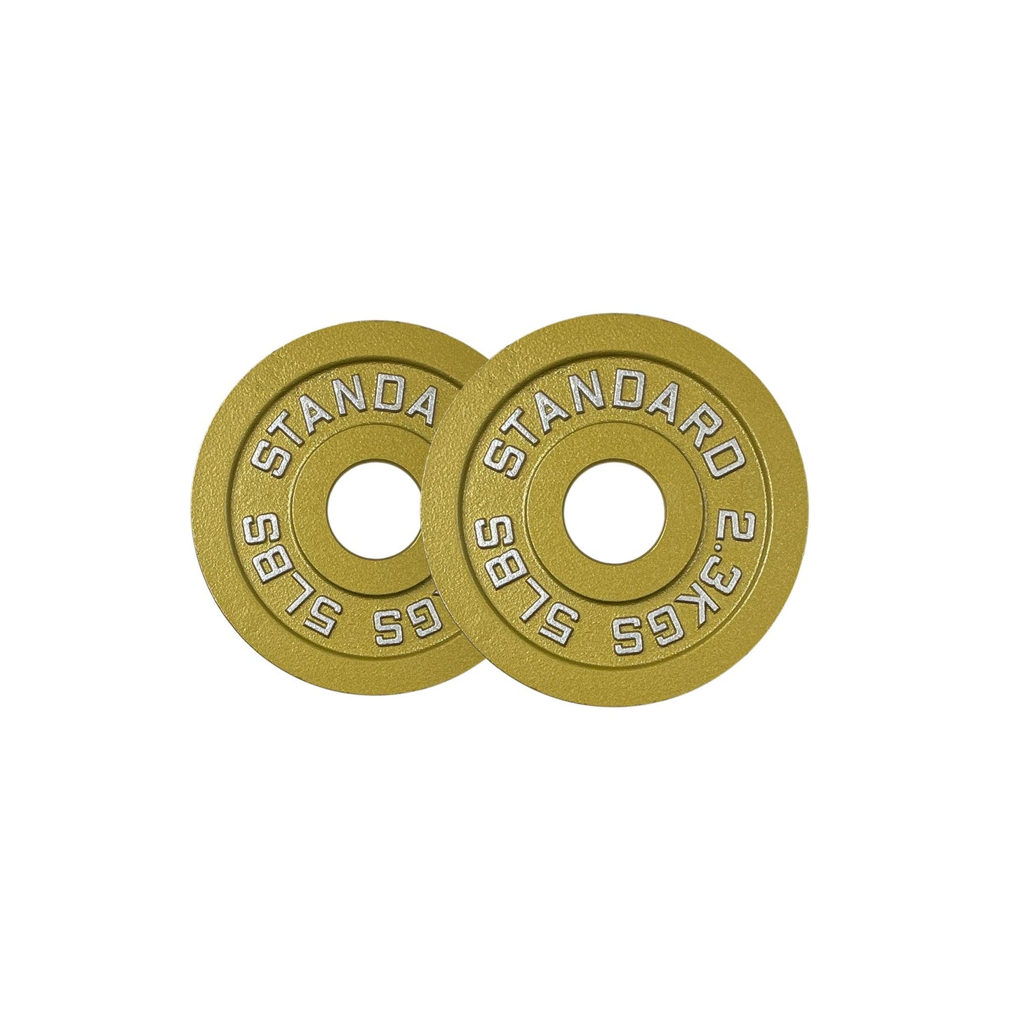 Gold Finish Olympic Steel Plates - Pairs and Sets 2 Inch Barbell Standard in Premium Gold for Weight Lifting (45lb Pair)