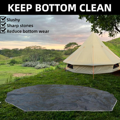 DANCHEL OUTDOOR B2 Portable Yurt with Footprint Tarp for All Year Living, 4 Season Bell Tent 4/6 Person Family Camping Glamping Party 300D Oxford Khaki,4m/13ft