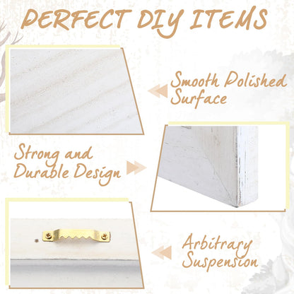 DoubleFill 4 Pcs Washed Blank Wooden Signs, 12 x 12 x 0.6 Inch Blank Signs for Crafts, Rustic Wood Canvas, Wooden Plaque, Wood Planks for Crafting Wall DIY Projects Gift Making(White)