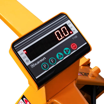 UNISOAR Scale Pallet Jack 4400Lbs Capacity, 45" x 27" Forks, Lb/Kg Switchable Electronic Scale Hydraulic Hand Pallet Truck, for Warehouse, Supermarket, Logistics Center
