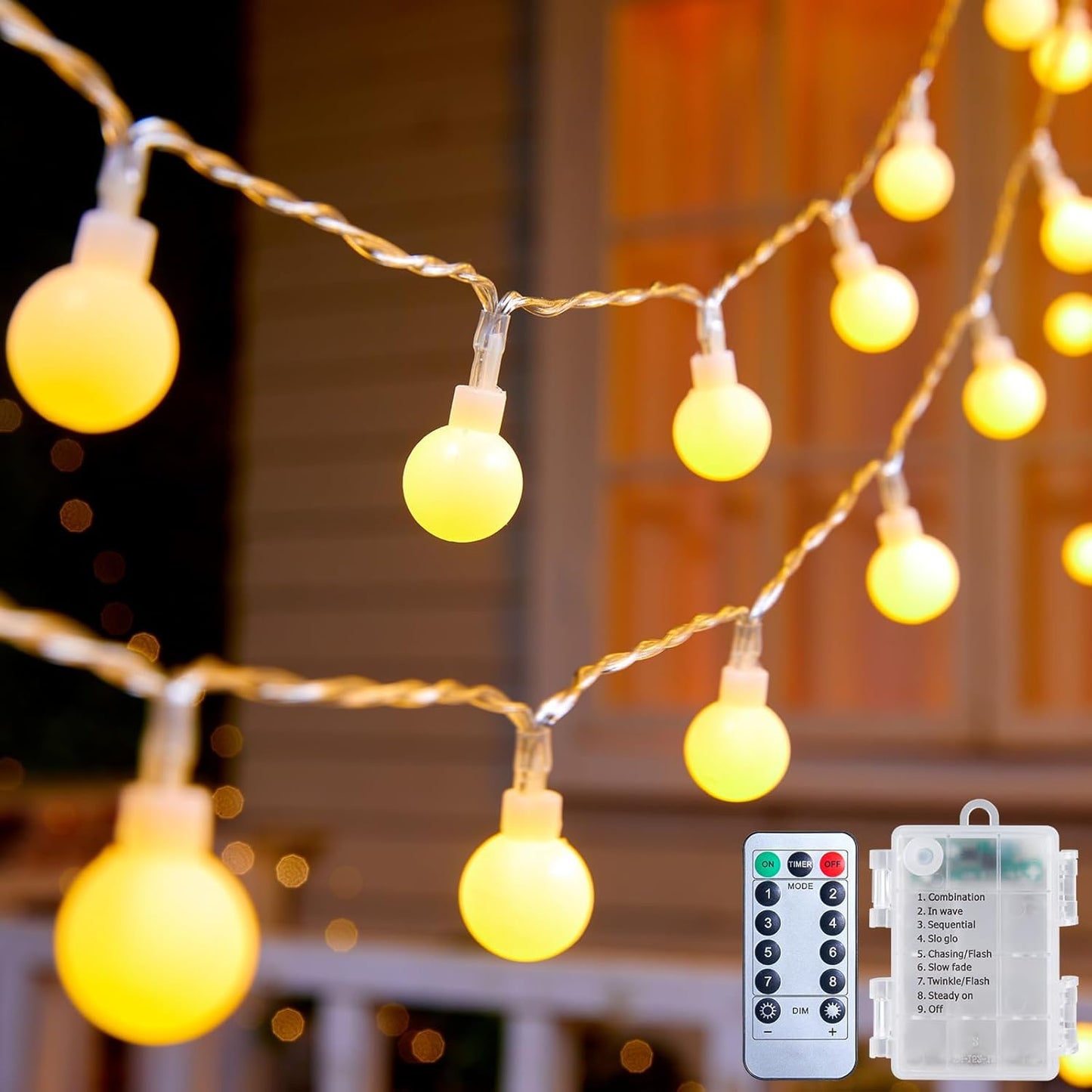 21FT 60 Minetom Battery Operated String Lights, LED Globe Fairy Lights with Remote, Waterproof Twinkle Lights