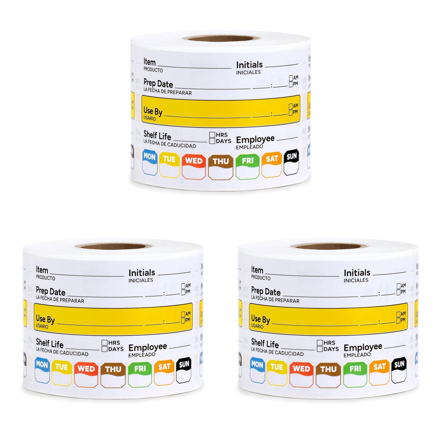 Restaurant Quality Shelf Life Food Rotation Labels Vinyl, 2” x 3” Self-Adhesive Removable Freezer Food Labels, Perfect for Reusable Containers, Easy to Remove, Food Safety Date Sticker (3 PCS)