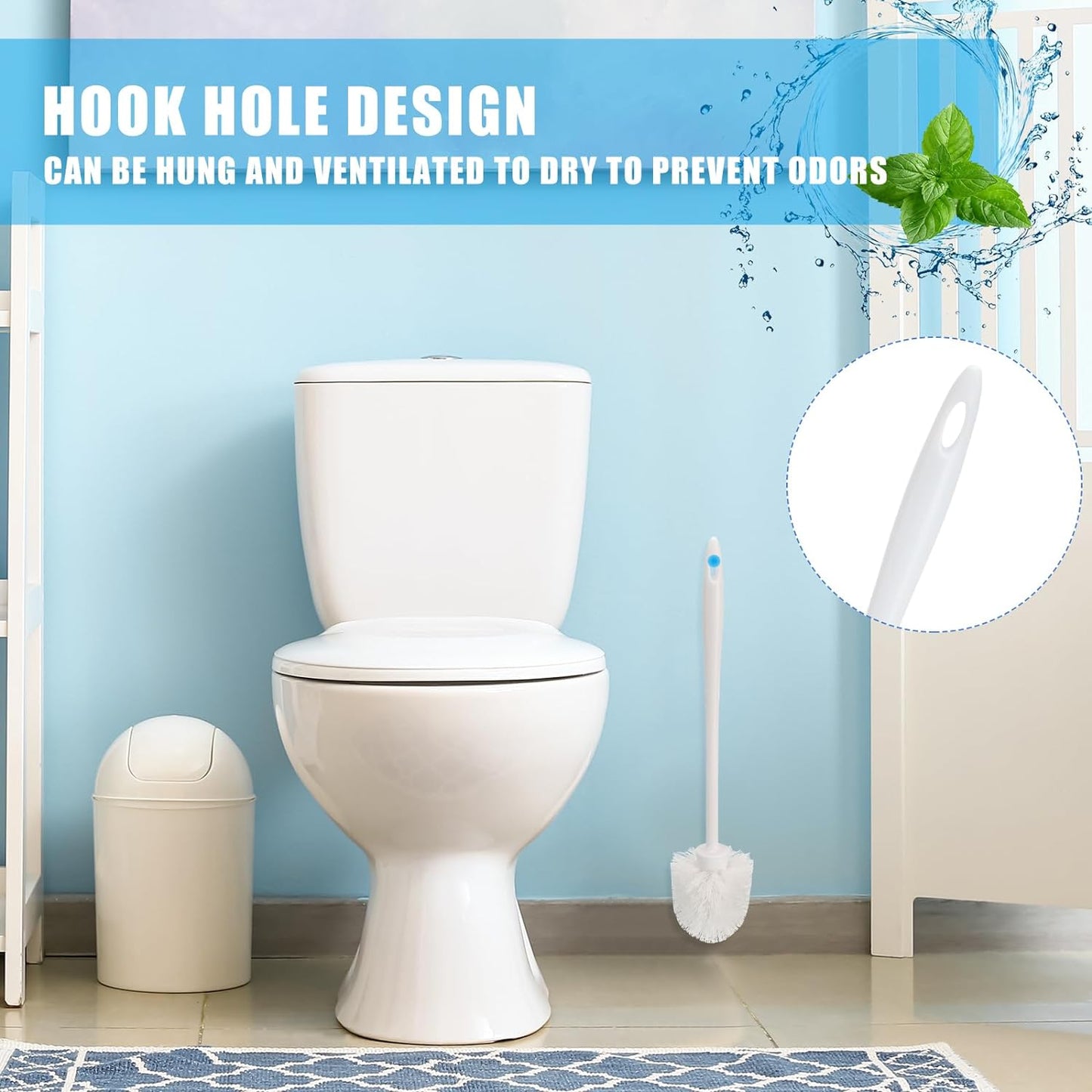 15 14.2 Inch Commercial Tioncy Pcs Toilet Brush Heavy Duty Toilet Bowl Cleaning Scrub Long Scrubber for Bathroom