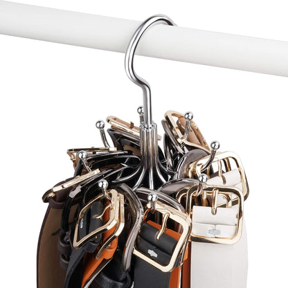 ZEDODIER Belt Hanger 2 Pack, Maximum 24 Storage Capacity, Organizer for Belt, Bra, Tank Top, Tie, Scarf