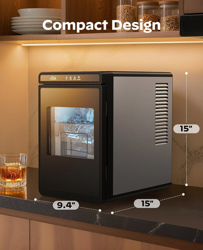 Silonn Clear Ice Cube Maker Countertop, Makes 3 Large 1.6″ Cubes in 20 Mins, Crystal Clear & Slow-Melting Ice for Whiskey, Adjustable Ice Thickness & Auto Clean, Great for Home bar, Kitchen & Party