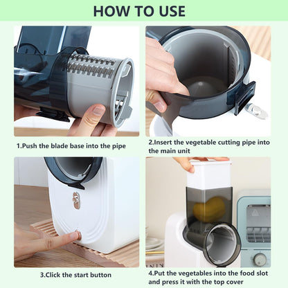 Electric Cheese Grater, Salad Maker Shooter, Vegetable Fruit Slicer for Home Kitchen Use, Green, CY-661