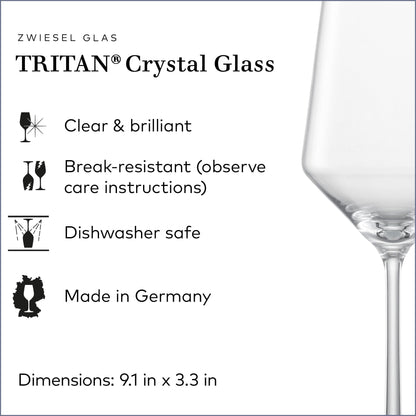ZWIESEL GLAS Pure Saugivnon Blanc White Wine Glass (Set of 4), Graceful Wine Glasses for White Wine, Dishwasher-Safe Tritan Crystal Glasses, Made in Germany (14 Ounce)