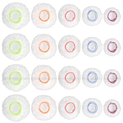 Sublaga 200Pcs Reusable Plastic Bowl Covers - 5 Sizes With Elastic, Food Grade Safe Material