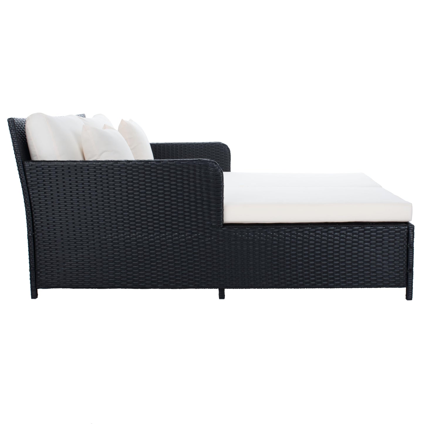 Safavieh PAT7500A Outdoor Collection Cadeo Black and White Cushion Daybed