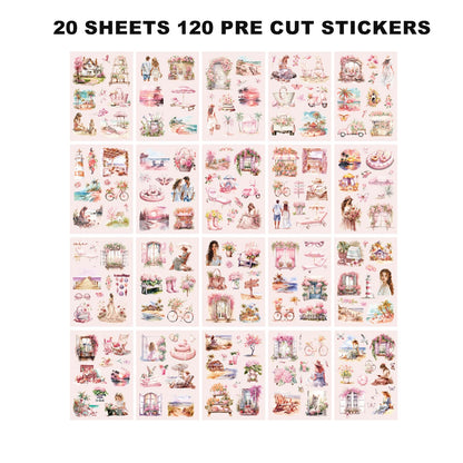 Auguro 4 Books for Seasons Stickers for Scrapbooking 480 Pre-Cut Pet Transparent Stickers for journaling Spring Summer Fall and Winter Sticker