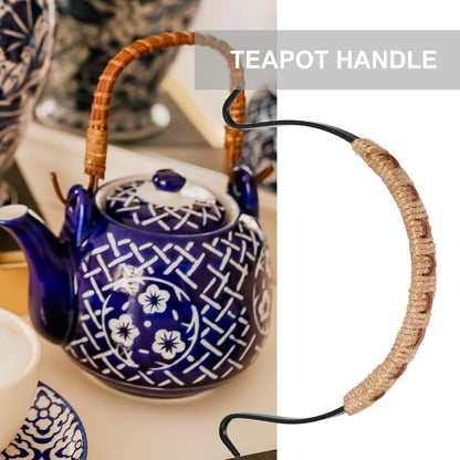 Luxshiny Rattan Metal Handle - Replacement for Ceramic Pot Teapot Whistling Kettle Grip