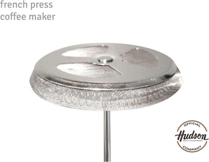 HUDSON French Press Coffee and Tea Maker, 6 Cups, Silver