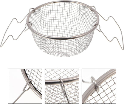Potato Cooking Strainer, Stainless Steel Frying Basket, Foldable Colander for Steaming, Straining, Rinsing