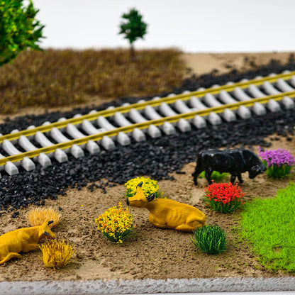 140Pcs DIY Miniature Colorful Flower Cluster Self Adhesive Flower Vegetation Groups Static Grass Tufts for Train Landscape Railroad Scenery Sand Military Layout Model Miniature Bases and Dioramas