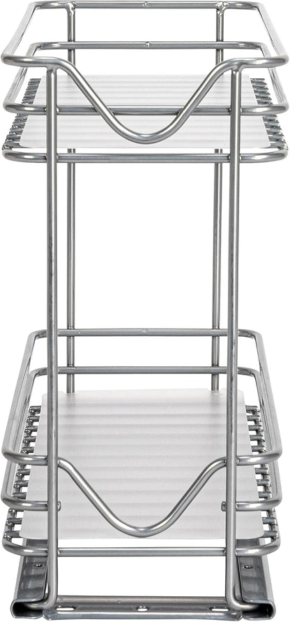 2 Household Essentials Glidez Powder-Coated Steel Pull-Out/Slide-Out Storage Organizer with Plastic Liners for Spice