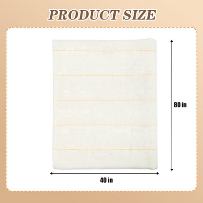 80" x 40" Overlocking Monks Cloth for Punch Needle Rug Tufting Fabric with Marked Lines, Punch Needle Fabric for Gun Rug Tufting and Embroidery,White Punch Needle & Tufting Cloth