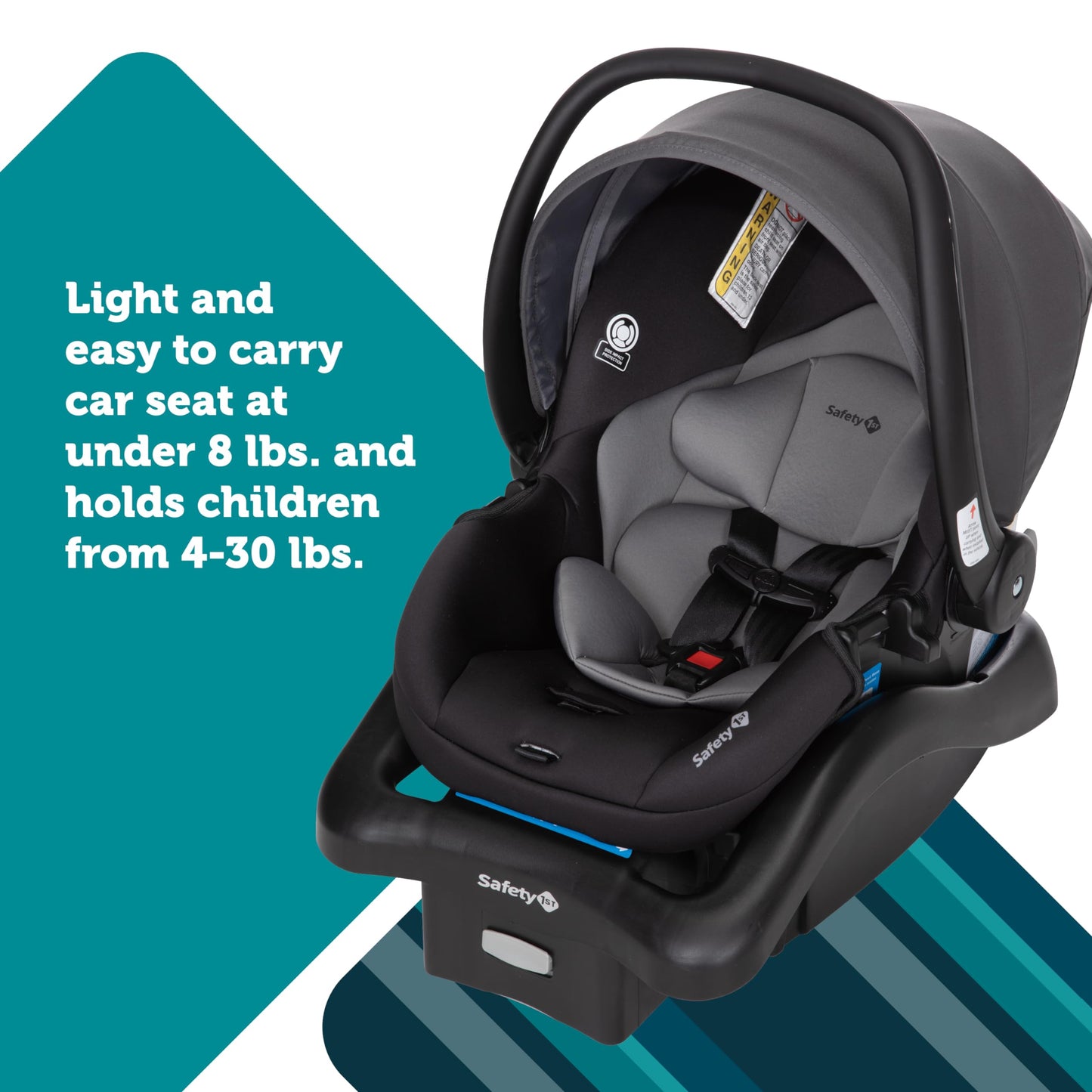 Safety 1st Smooth Ride Travel System Stroller and OnBoard FLX Infant Car Seat, Newborn to Toddler Baby Combo, Easy-Install, Large Canopy, Ample Storage, Foldable, Rear-Facing 4-30 lbs, Black Cherry