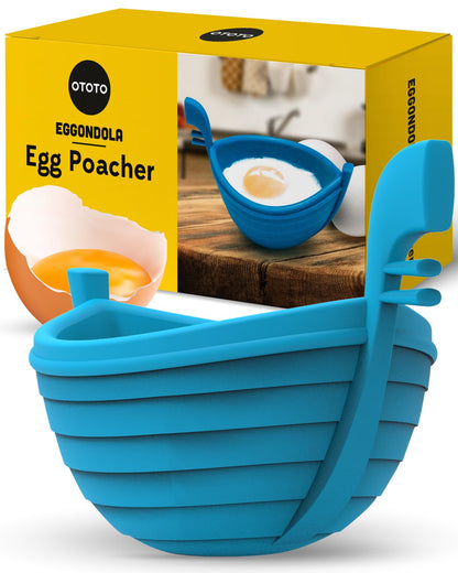 OTOTO New Eggondola Egg Poacher - Poached Egg Silicone Egg Cooker - Gondola Egg Silicone Poacher for Cooking Eggs - Kitchen Egg Cooker, Perfect Egg Maker - Egg Design Maker, Egg Kitchen Gadgets