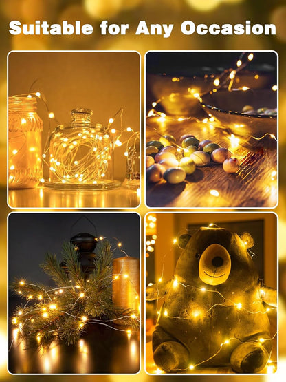 120LED 40FT 1 Pack 8 Fairy Lights Battery Operated with Remote, Twinkle Lights Waterproof for Outdoor & Indoor, Modes