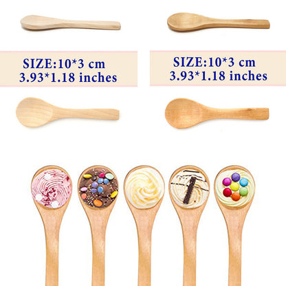Small Wooden Spoons 50 PCS Mini Wooden Spoons for Body Scrubs/Sugar Scrubs/Spices/Ice Cream/Bath Salts, 3.93inch Little Wooden Spoon