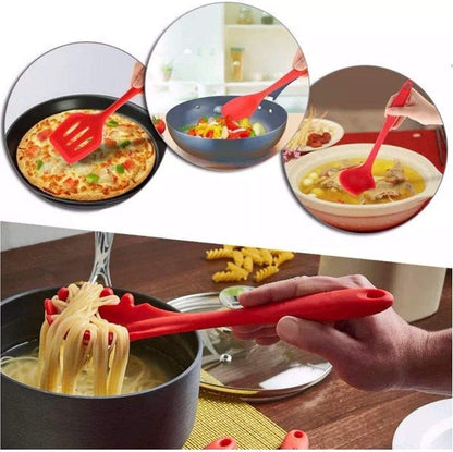 Kitchen Utensils Set, 10+1 Piece Silicone Heat-Resistant Non-Stick Cooking Tools in Red