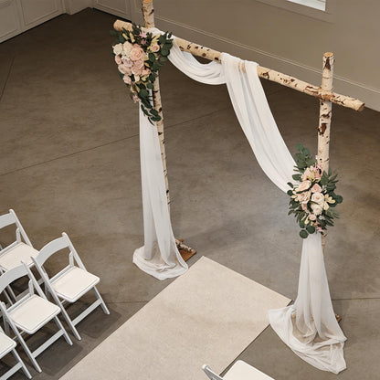 Garvee Arch Flowers with Drapes Kit (Pack of 3) - Includes 2Pcs Artificial Flower Arch Decor & 1Pcs Drapes, for Wedding Ceremony Bouquets Reception Backdrop Decoration, Pink