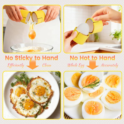 2 in 1 Hard Boiled Egg Shell Opener, Egg Peeler with Piercer, Cute Egg Separator for Raw Eggs, Egg Cracker for Home Kitchen Gadgets Tool