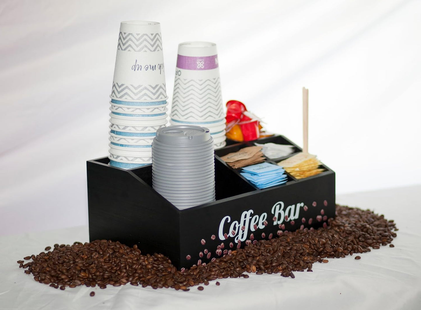 Coffee Bar Organizer, Coffee Station Essentials, Coffee Pod Holder Storage for Accessories and Condiments