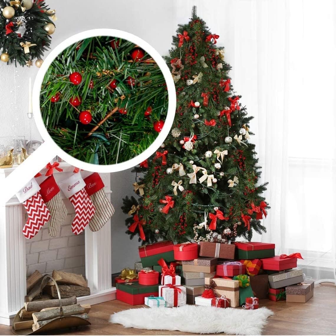 12 Larksilk Red Holly Berry Stem Picks Artificial Christmas Decorative Branches for Wreaths, Vases & Holiday Decor