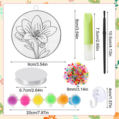 Nlicrst 32 Sets Flower DIY Sun Catcher Crafts Decorations, Sun Catcher Kits for Adults Window Art, Suncatcher Paint DIY Craft Kits for Kids Classroom Decorations