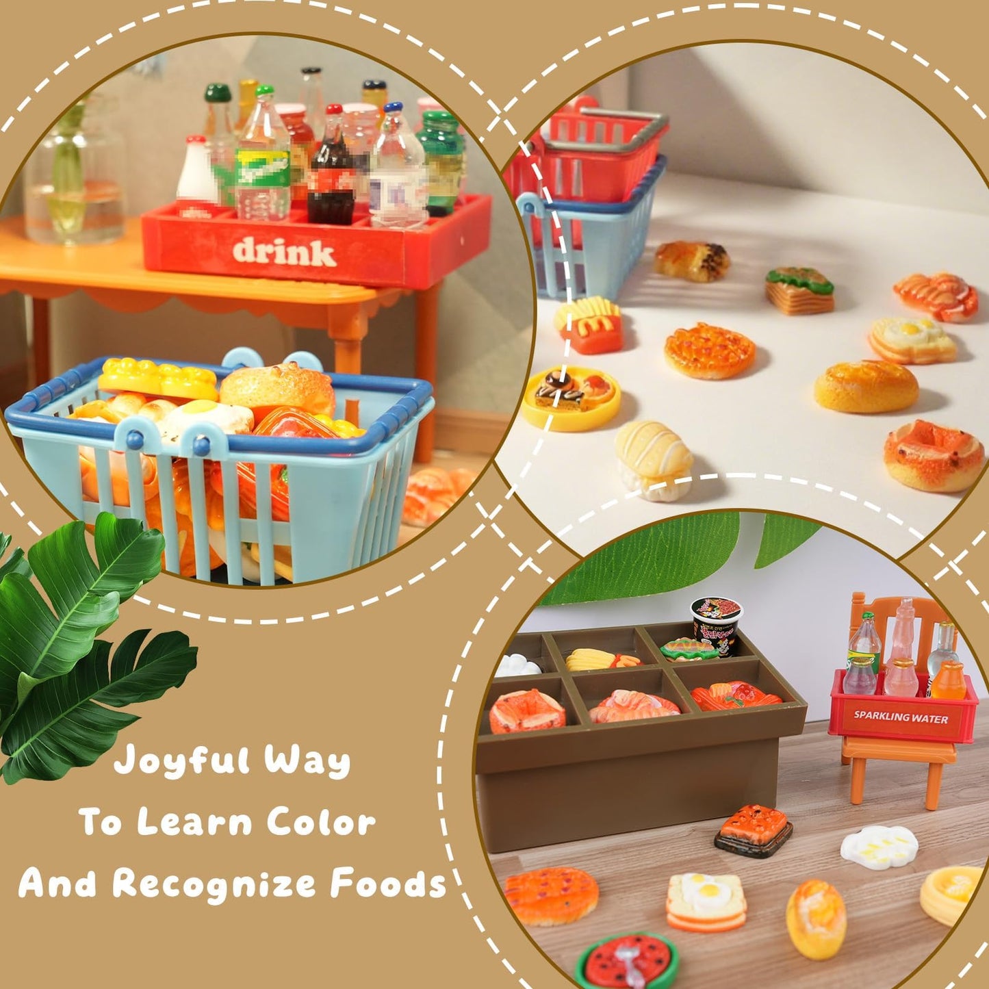 100 Pcs Miniature Food Drink Bottles Soda Pop Cola Cans Pretend Play Kitchen Game Party Accessories Toys Cake Ice Cream for 1/12 Doll House Mixed Mini Resin Figures Favor Toy Dollhouse Decorations