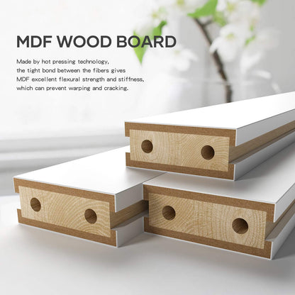 ROYMELO 54x84 Inch White Sliding Barn Door Slab with 9ft Hardware Kit Included, 5-Panel, MDF Wood Panel Covered with Water-Proof Scratch-Proof PVC Surface, Simple DIY Assembly