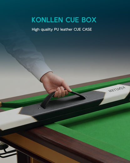 KONLLEN Carbon Fiber Pool Cue 2.0, 58-inch Low Deflection Billiard Stick for Adults with 12.5mm Tip and Pro Taper