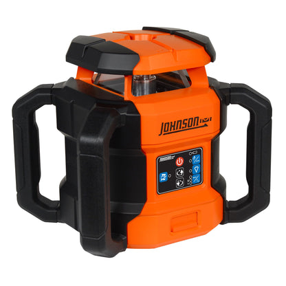 Johnson Level & Tool JRT300-RDHV-S Self-Leveling Red Dual Slope Rotary Laser System, 4,000FT Range, Lithium Ion Batteries, Magnetic Target, Laser Detector, Remote Control, Tripod and 13 FT Grade Rod