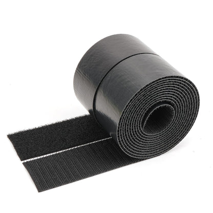 Hook and Loop Tape 6.5Ft x 1.5Inch Heavy Duty Double-Sided Adhesive Strips, Strong Sticky Back Fastener Roll, Cuttable Interlocking Tape Fasteners for Home, Office, Car, School & DIY Crafts Black