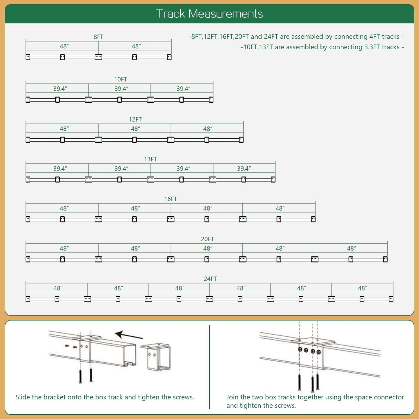 DIYHD 16FT Ceiling Mount Outdoor Double Sliding Barn Door Hardware,Heavy Duty Box Track Kit for Exterior Use,Max Load 300lbs,Fit 2 X48 in Doors (Hardware Only,No Door)