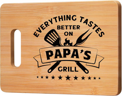 Best Papa Birthday Gifts - Unique Bamboo Cutting Board Gift for Papa Grandpa - Cool Christmas Fathers Day Gift for Papa
