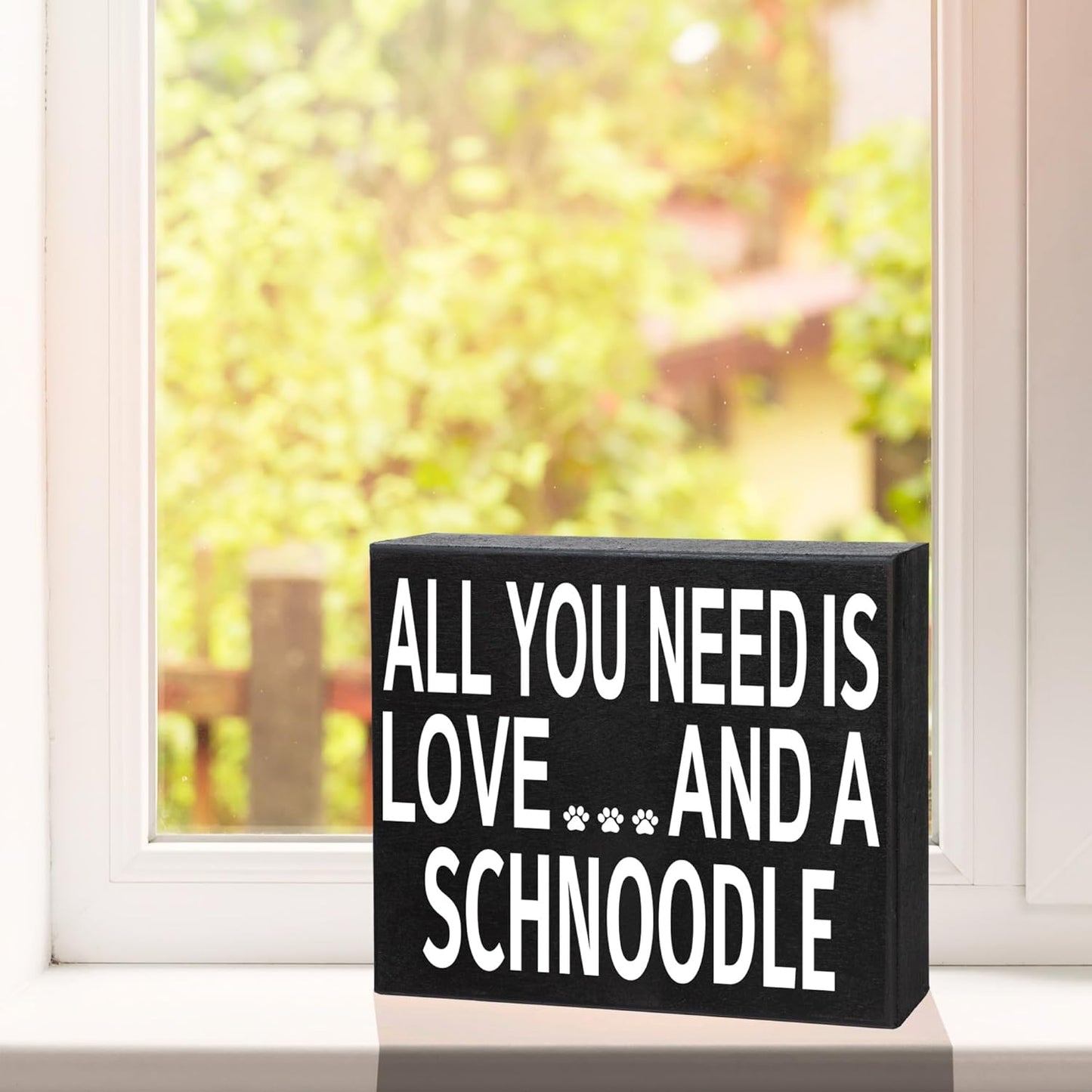 JennyGems All You Need Is Love and a Schnoodle Wooden Sign, Schnoodle Gifts, Wall Hanging, Made in USA