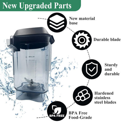 Blender Pitcher 48oz, Fit for Advance Quiet One VM0145 VM0100A 16016 15978 36019,Touch & Go and Drink Machine Advance Commercial Blender Series,Fit for GT001 (Clear)