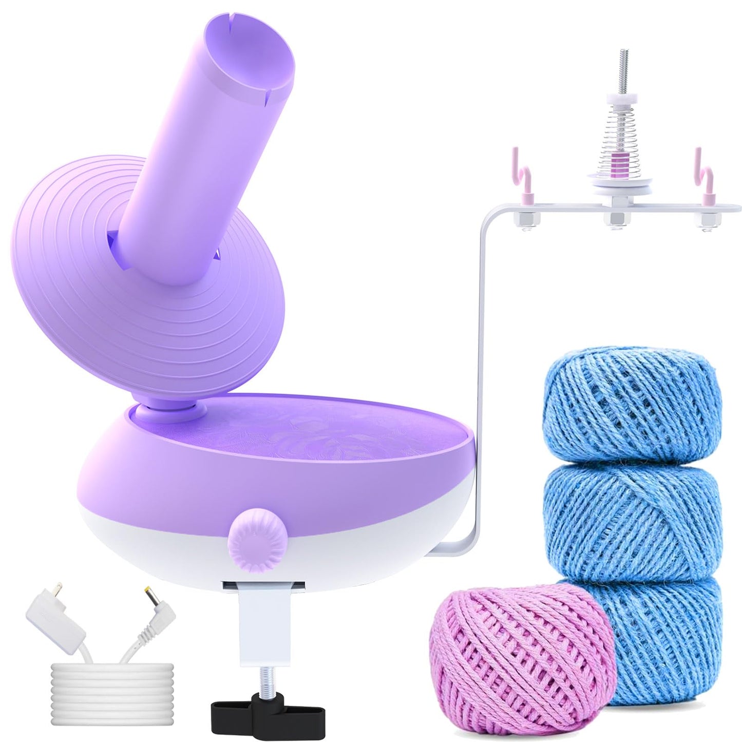 DAFENCHI Yarn Winder, Electric Yarn Winder that Can Work with Yarn Swift, Automatic Large Yarn Ball Winder for Crocheting, Speed Adjustable Yarn Spinner for Yarn Winding, Easy to Use Yarn Cake Winder