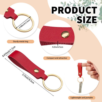 LECEHIVO 110 Pcs PU Leather Keychain Blanks Bulk with Key Rings 3.7 x 0.7 Inches DIY Craft Keychains Laser Engraving Kit (Multicolor)