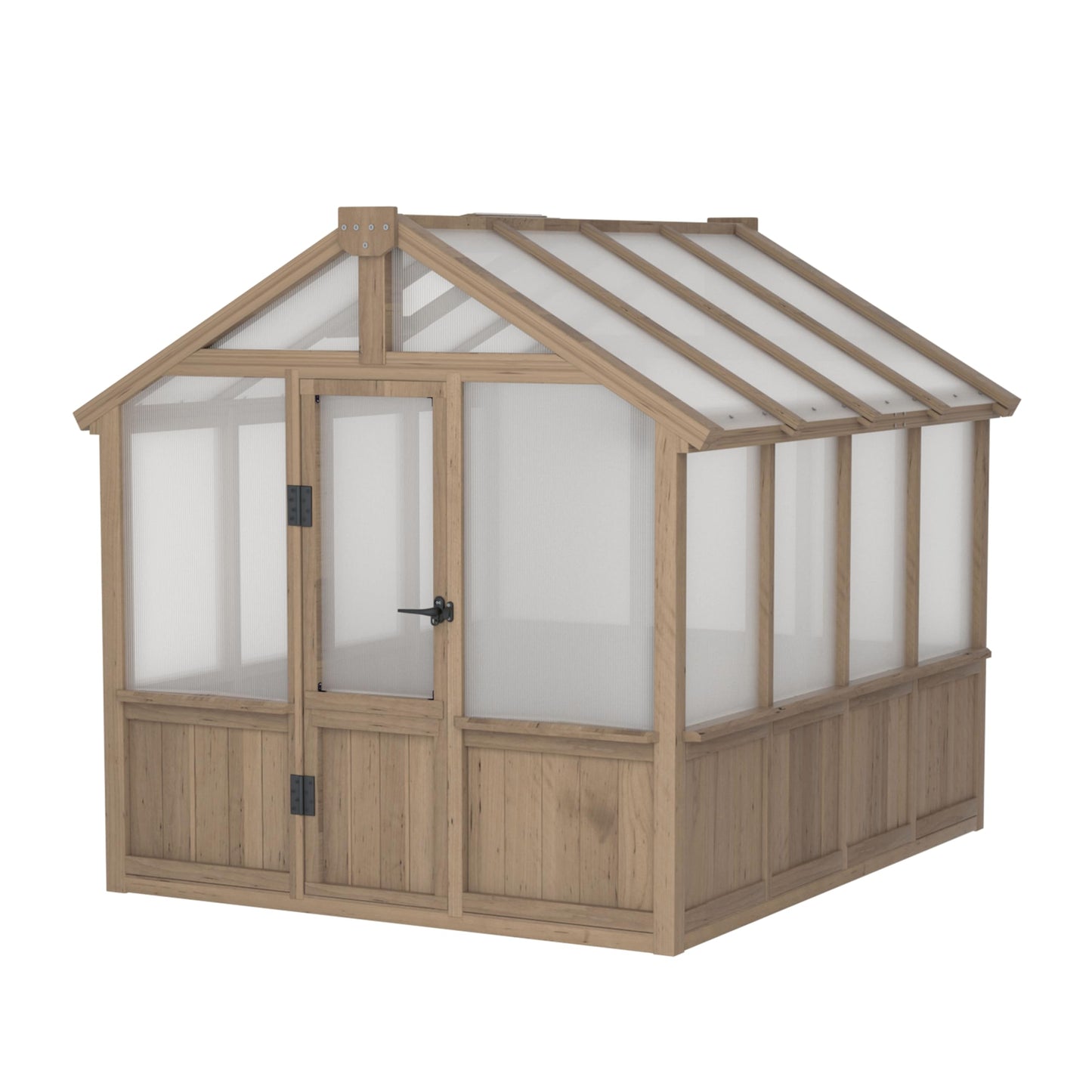 BlueWish 6x8FT Greenhouse, 6mm Polycarbonate Greenhouses with Cedar Frame, Wood Greenhouse with Adjustable Vent, Green House for Outside, Garden, Backyard