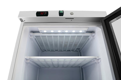 KoolMore 24 in. Commercial Manual Defrost Countertop Display Freezer in White with Stainless Steel and Glass Door, 4.6 Cu. ft. (KM-MDF46GD)
