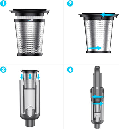 Handheld Car Vacuum Cleaner Cordless, 9500PA Powerful Suction, Lightweight Wireless Mini Vacuum with LED Light for
